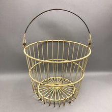 Load image into Gallery viewer, Vintage Yellow Wire Primitive Metal Egg Basket (10"x12")
