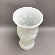 Load image into Gallery viewer, Vintage White Milk Glass Vase by E.O. Brody Co. Textured Crinkle Pattern (9.5")

