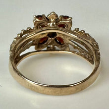 Load image into Gallery viewer, 10K Gold Garnet Diamond Ring sz 6.5 (3.4g)
