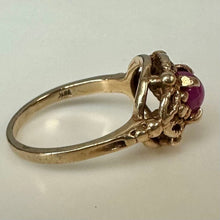 Load image into Gallery viewer, Vintage 14K Gold Star Ruby Ring sz 4 (3.2g)
