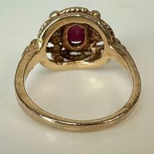 Load image into Gallery viewer, Vintage 14K Gold Star Ruby Ring sz 4 (3.2g)
