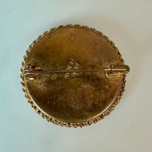 Load image into Gallery viewer, Vintage Italian Floral Micro Mosaic Brooch Pin (1.25")
