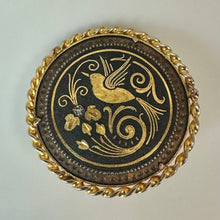Load image into Gallery viewer, Vintage Toledo Damascene Bird Brooch Pin (1.25")
