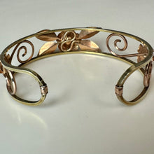 Load image into Gallery viewer, Vintage Krementz Goldtone Rose Cutout Cuff Bracelet
