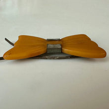 Load image into Gallery viewer, Vintage Butterscotch Bakelite Bow Barette Clip (2")
