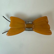 Load image into Gallery viewer, Vintage Butterscotch Bakelite Bow Barette Clip (2")
