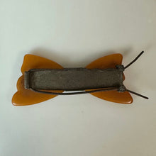 Load image into Gallery viewer, Vintage Butterscotch Bakelite Bow Barette Clip (2")
