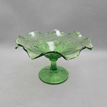 Load image into Gallery viewer, Northwood Green Poppy Glass Compote / Candy Dish (~4.25x6.5)
