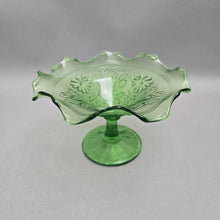 Load image into Gallery viewer, Northwood Green Poppy Glass Compote / Candy Dish (~4.25x6.5)
