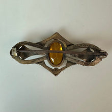 Load image into Gallery viewer, Antique EI Franklin &amp; Co Art Nouveau Simulated Topaz Brooch Pin (1.5")
