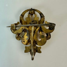 Load image into Gallery viewer, Antique Gold Filled Scrollwork Watch Pin (1.25")

