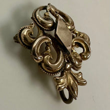Load image into Gallery viewer, Antique Gold Filled Scrollwork Watch Pin (1.25")
