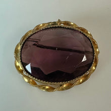 Load image into Gallery viewer, Vintage Victorian Style Amethyst Crystal Brooch Pin (1")
