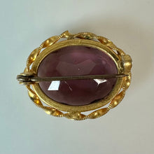 Load image into Gallery viewer, Vintage Victorian Style Amethyst Crystal Brooch Pin (1")
