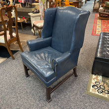 Load image into Gallery viewer, Hickory Leather Navy Blue Wingback Arm Chair (43x31x31)
