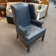 Load image into Gallery viewer, Hickory Leather Navy Blue Wingback Arm Chair (43x31x31)
