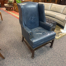 Load image into Gallery viewer, Hickory Leather Navy Blue Wingback Arm Chair (43x31x31)
