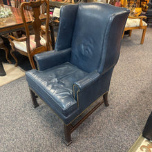 Load image into Gallery viewer, Hickory Leather Navy Blue Wingback Arm Chair (43x31x31)
