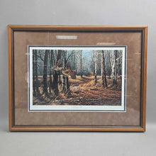 Load image into Gallery viewer, Framed Terry Redlin Print - Old Loggers Trail, Grouse Birds (16.5x21.5)

