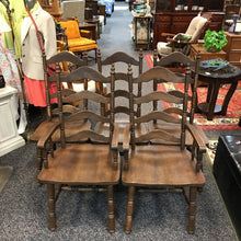 Load image into Gallery viewer, Set of 5 Ladderback Chairs 3 Standard, 2 Captain (43x18x18 or 43x21x19
