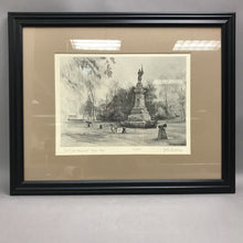 Load image into Gallery viewer, Framed "Cival War Memorial" Peru ILL 1902 Sketch Print by John Mosiman (16x20)
