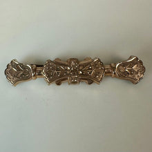 Load image into Gallery viewer, Antique Victorian Rolled Gold Etched Bar Brooch Pin (2.5")
