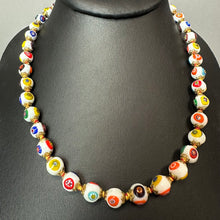 Load image into Gallery viewer, Vintage Italian Millefiori Art Glass Beaded Necklace (17")
