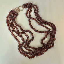 Load image into Gallery viewer, Vintage 4-Strand Natural Garnet Beaded Necklace (19")
