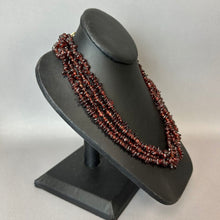 Load image into Gallery viewer, Vintage 4-Strand Natural Garnet Beaded Necklace (19")
