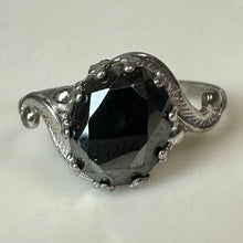 Load image into Gallery viewer, Vintage Sterling Faceted Hematite Ring sz 8
