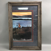 Load image into Gallery viewer, Framed Native American Rider on Pinto Horse Print (25x17)
