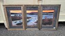 Load image into Gallery viewer, Framed Jim Fallier, AWS Triptych Watercolor Print - Welcome Stranger (~25x49)
