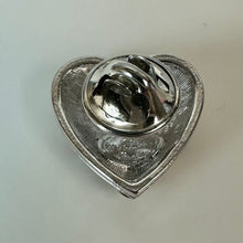 Load image into Gallery viewer, Vintage Christopher Radko Silver Plated Enamel Crystal Pin in Original Box (0.75")
