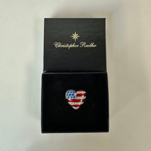 Load image into Gallery viewer, Vintage Christopher Radko Silver Plated Enamel Crystal Pin in Original Box (0.75")
