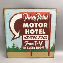 Load image into Gallery viewer, Vintage Piney Point Motor Hotel Metal Sign (12.5x12.5)
