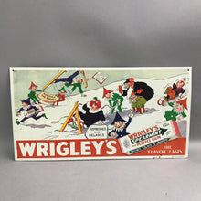 Load image into Gallery viewer, Vintage Wrigley's Spearmint Gum Metal Advertising Sign Snow Themed (18x9)
