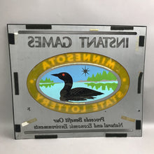 Load image into Gallery viewer, Vintage Minnesota State Lottery Loon Instant Games Sign (20x17)
