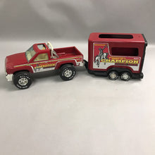 Load image into Gallery viewer, Vintage Nylint Saddle Up Champion Quarter Horses Red Pickup Truck &amp; Trailer 1:16 (As Is)
