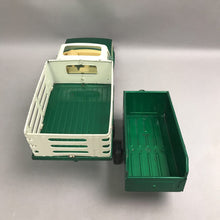 Load image into Gallery viewer, Vintage Nylint Farms Pickup Truck &amp; Trailer Stake Bed Pressed Steel Green (25")
