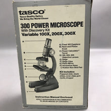 Load image into Gallery viewer, Vintage Tasco 300 Power Microscope, With Box 4 Slides, Gum Medium, Dropper (9")
