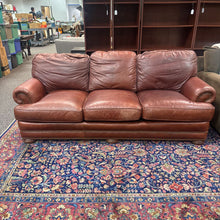 Load image into Gallery viewer, Whittemore Sherrill Red Leather Sofa (32x85x39)
