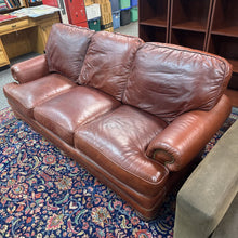 Load image into Gallery viewer, Whittemore Sherrill Red Leather Sofa (32x85x39)
