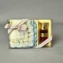 Load image into Gallery viewer, Vintage Treasure Masters Mini Perfume &amp; Handkerchief Set (2x3")
