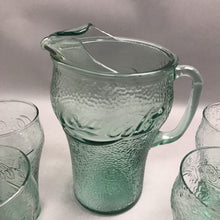 Load image into Gallery viewer, Coca-Cola Green Glass Pitcher and 12 Glasses Set Soda Collectible (9")
