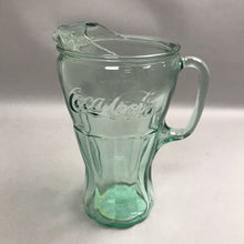 Load image into Gallery viewer, Vintage Coca Cola Pitcher: Green Pebble Glass, 64 oz Ice Spout
