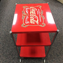 Load image into Gallery viewer, Vintage Coca-Cola 3 Tier Metal Rolling Cart Serving Stand (31x19x17)
