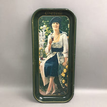 Load image into Gallery viewer, Vintage Coca Cola "Lady in Blue Dress" Metal Tray (8x18)
