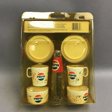 Load image into Gallery viewer, 1980s Pepsi Party Pak Childs Plastic Dish Set Chilton-Globe Sealed Made in USA (9x7)
