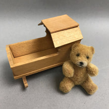 Load image into Gallery viewer, Vintage Wood Rocking Cradle Dollhouse Miniature Furniture with Bear (2x3x1.5)
