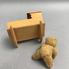 Load image into Gallery viewer, Vintage Wood Rocking Cradle Dollhouse Miniature Furniture with Bear (2x3x1.5)
